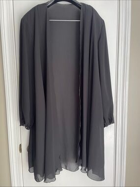 Black Sheer Open Front Women's Topper
